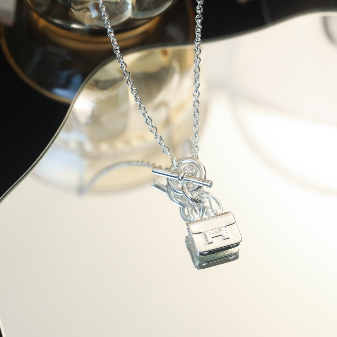 [NOBLE AURA]POP H PEDANT SILVER NECKLACE