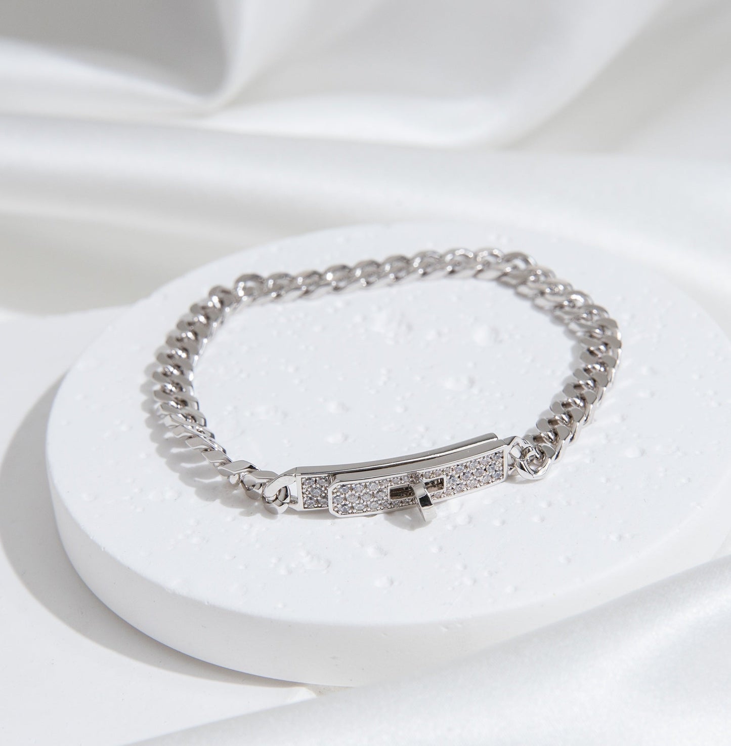 [NOBLE AURA]KELLY CHAIN SILVER DIAMOND BRACELET