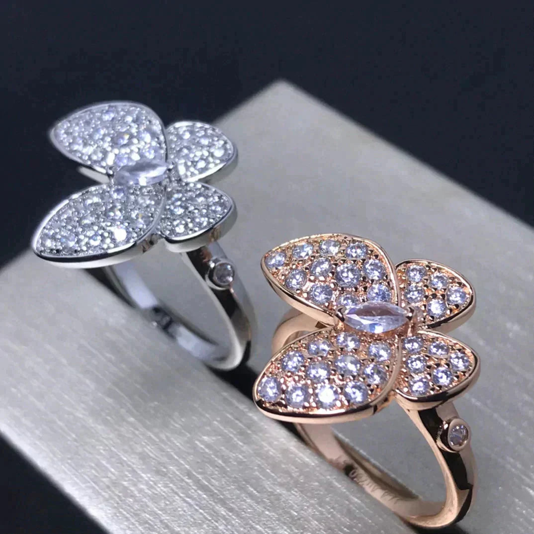 [NOBLE AURA]BUTTERFLY PINK GOLD DIAMOND RING