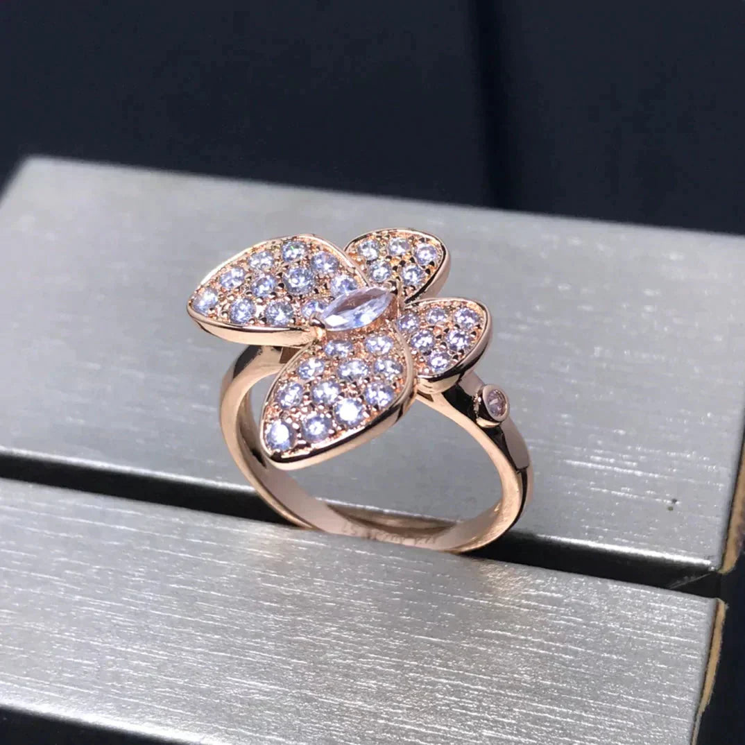 [NOBLE AURA]BUTTERFLY PINK GOLD DIAMOND RING