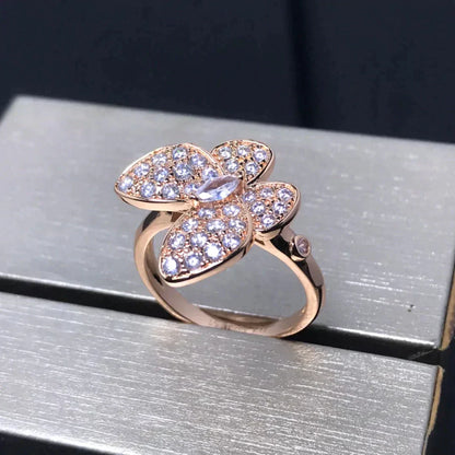 [NOBLE AURA]BUTTERFLY PINK GOLD DIAMOND RING