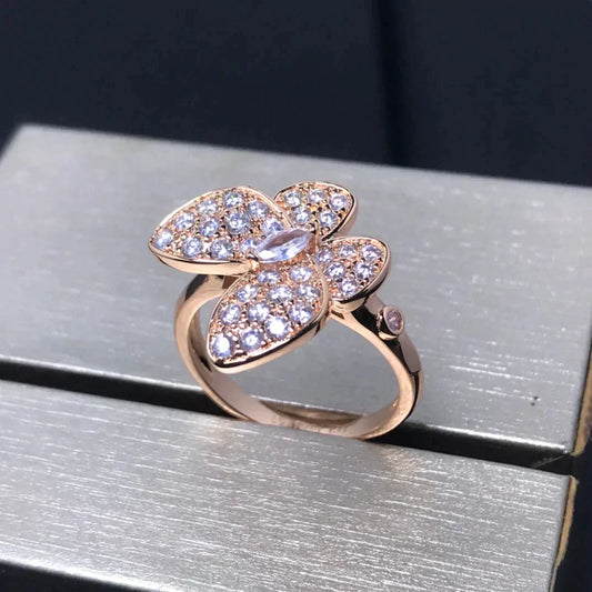 [NOBLE AURA]BUTTERFLY PINK GOLD DIAMOND RING