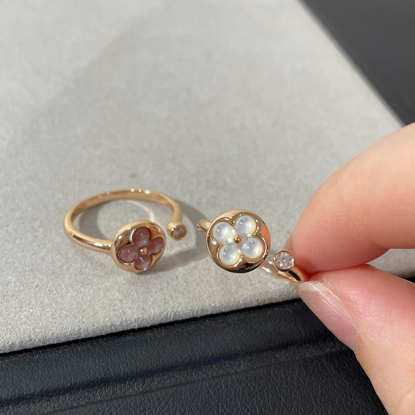 [NOBLE AURA]SUN 1 DIAMOND PINK MOP RING