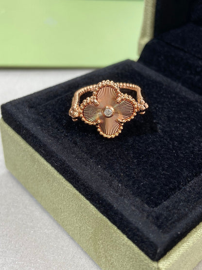 [NOBLE AURA]CLOVER RIVERSIBLE PINK GOLD RING