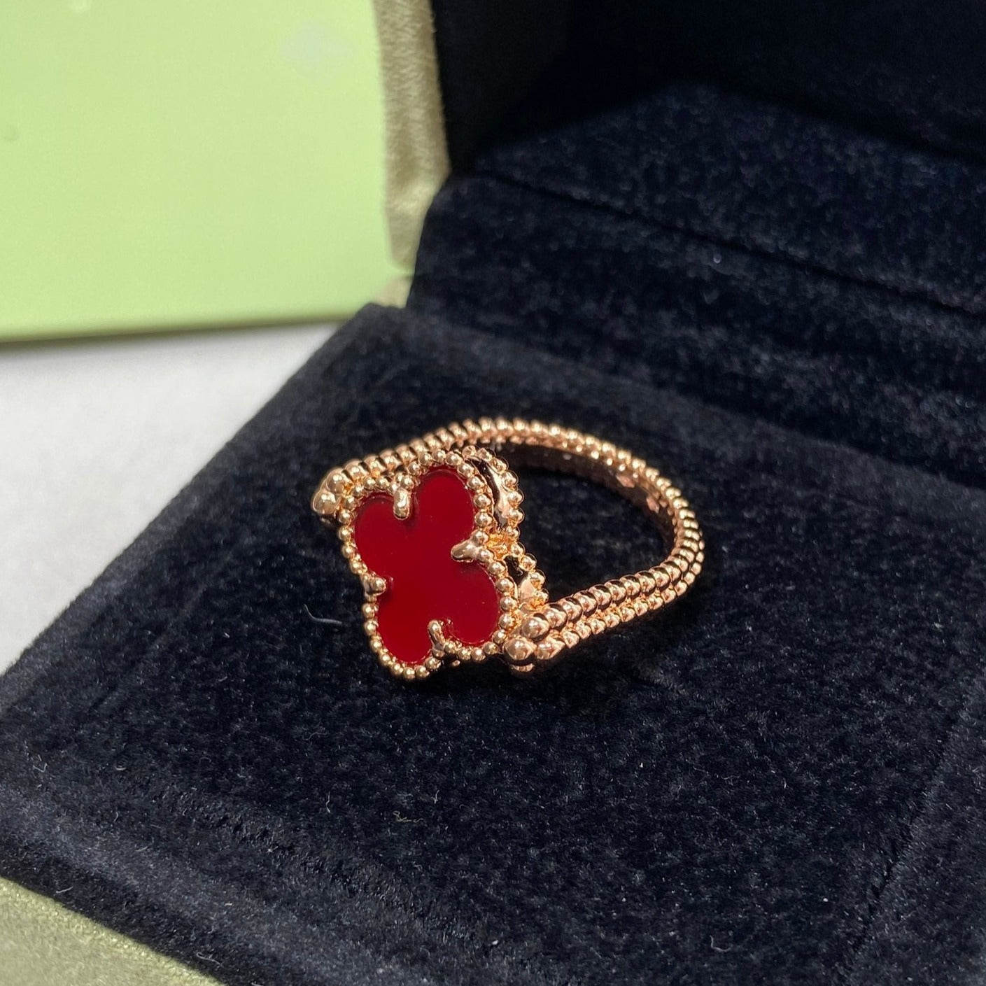 [NOBLE AURA]CLOVER RIVERSIBLE RING GOLD COLLECTION