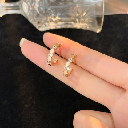 [NOBLE AURA]BEE LOVE DIAMOND HOOP EARRINGS