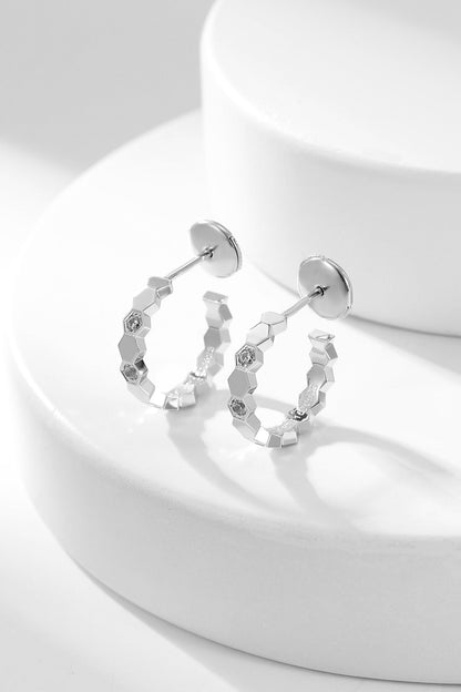 [NOBLE AURA]BEE LOVE DIAMOND HOOP EARRINGS