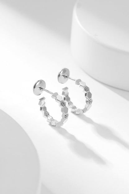 [NOBLE AURA]BEE LOVE DIAMOND HOOP EARRINGS