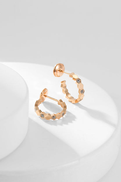 [NOBLE AURA]BEE LOVE DIAMOND HOOP EARRINGS