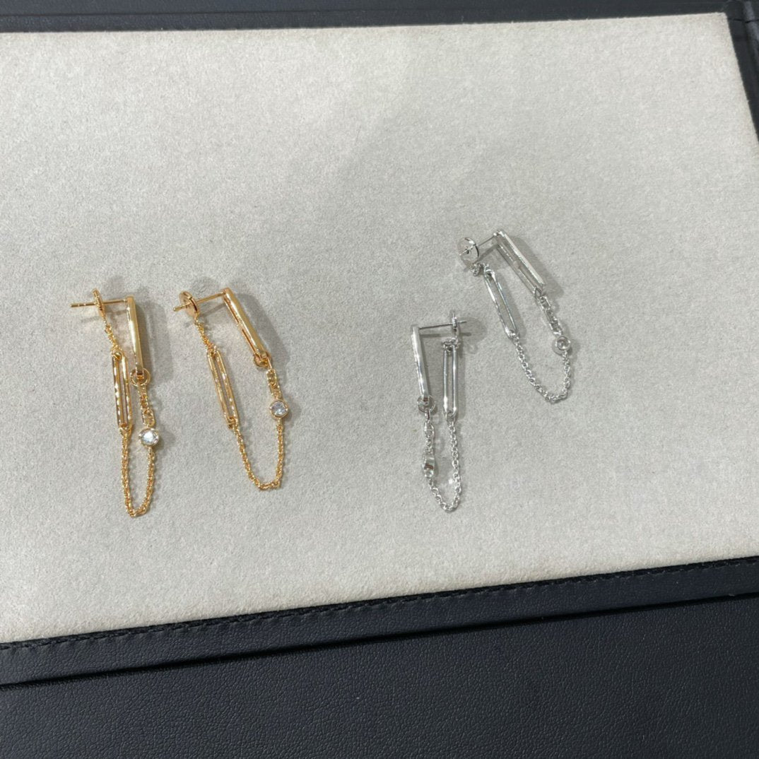 [NOBLE AURA]CHAINE CHAOS DIAMOND DROP EARRINGS