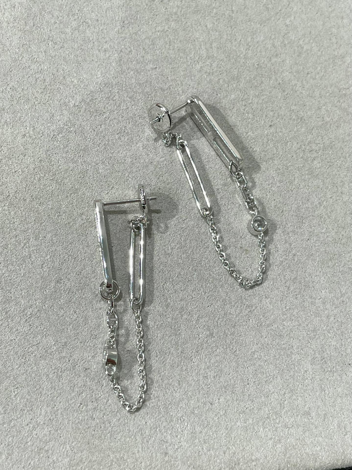 [NOBLE AURA]CHAINE CHAOS DIAMOND DROP EARRINGS