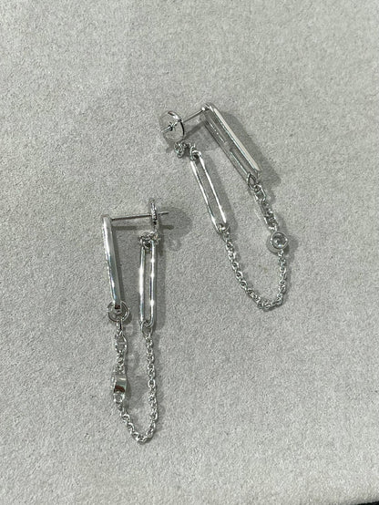 [NOBLE AURA]CHAINE CHAOS DIAMOND DROP EARRINGS