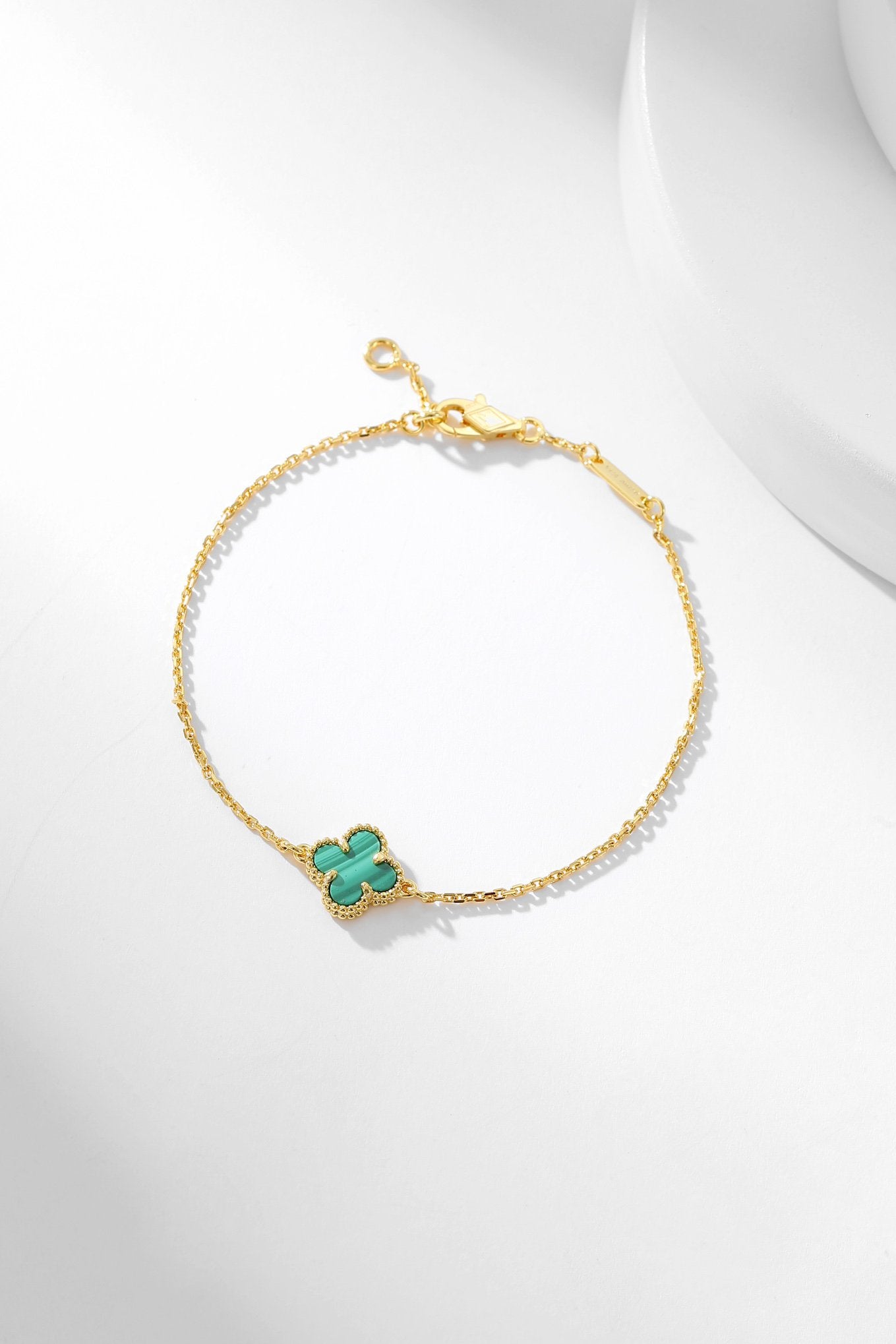 [NOBLE AURA]CLOVER BRACELET MALACHITE 1 MOTIF