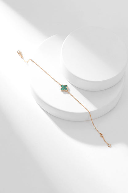 [NOBLE AURA]CLOVER BRACELET MALACHITE 1 MOTIF