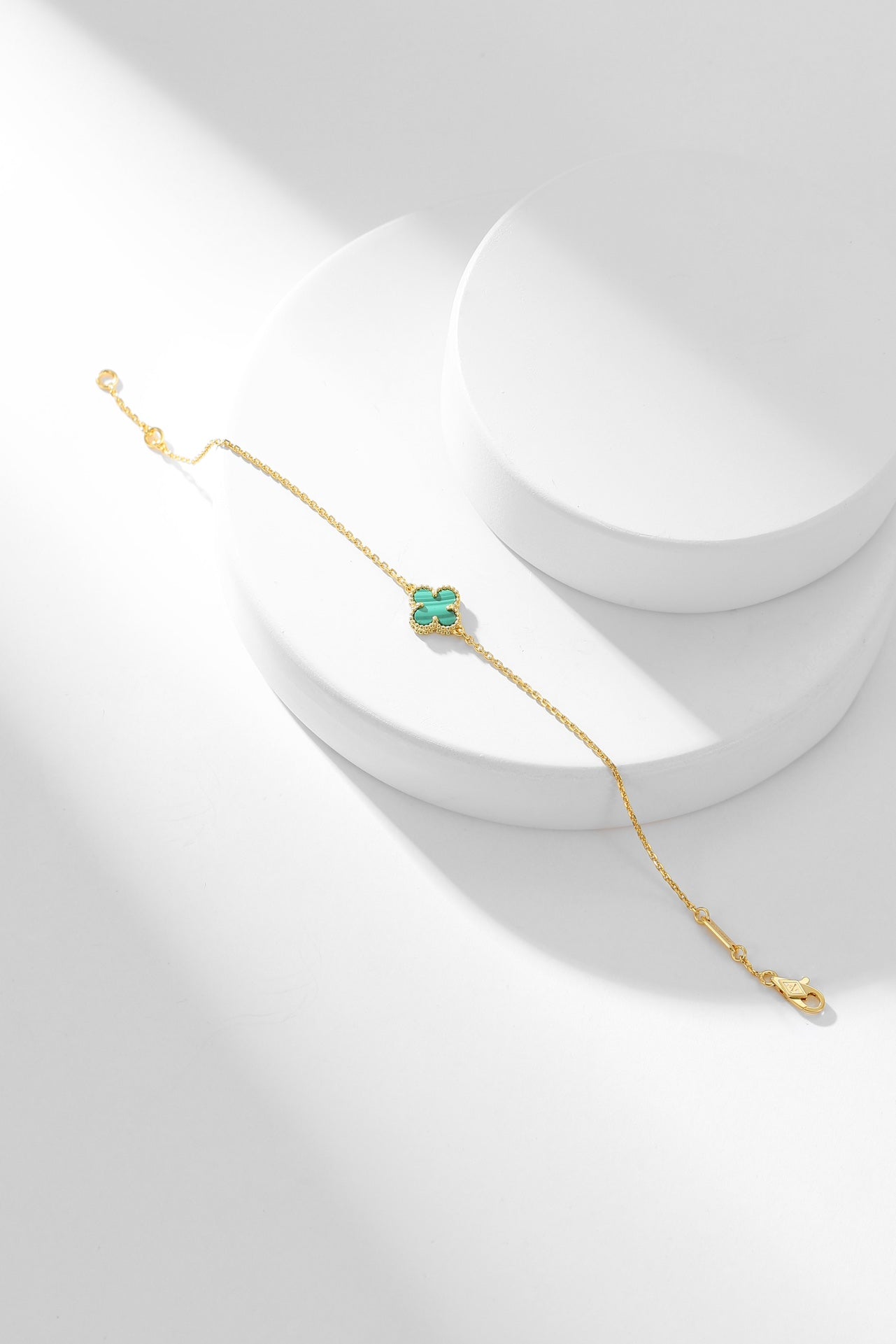[NOBLE AURA]CLOVER BRACELET MALACHITE 1 MOTIF
