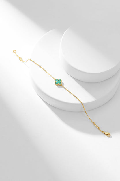 [NOBLE AURA]CLOVER BRACELET MALACHITE 1 MOTIF