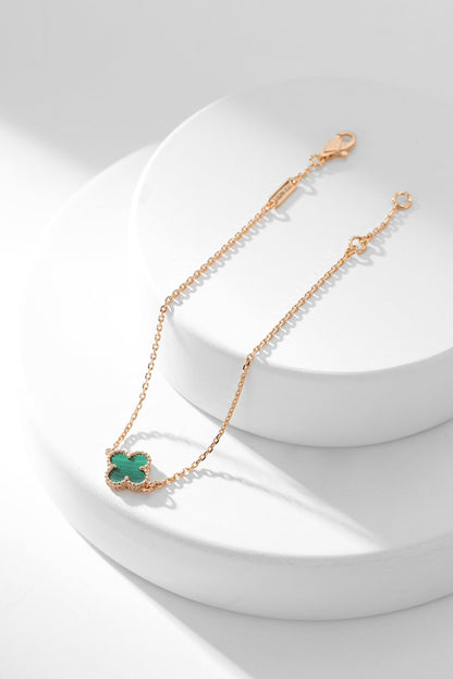[NOBLE AURA]CLOVER BRACELET MALACHITE 1 MOTIF