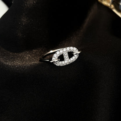 [NOBLE AURA]RONDE SMALL SILVER DIAMOND RING