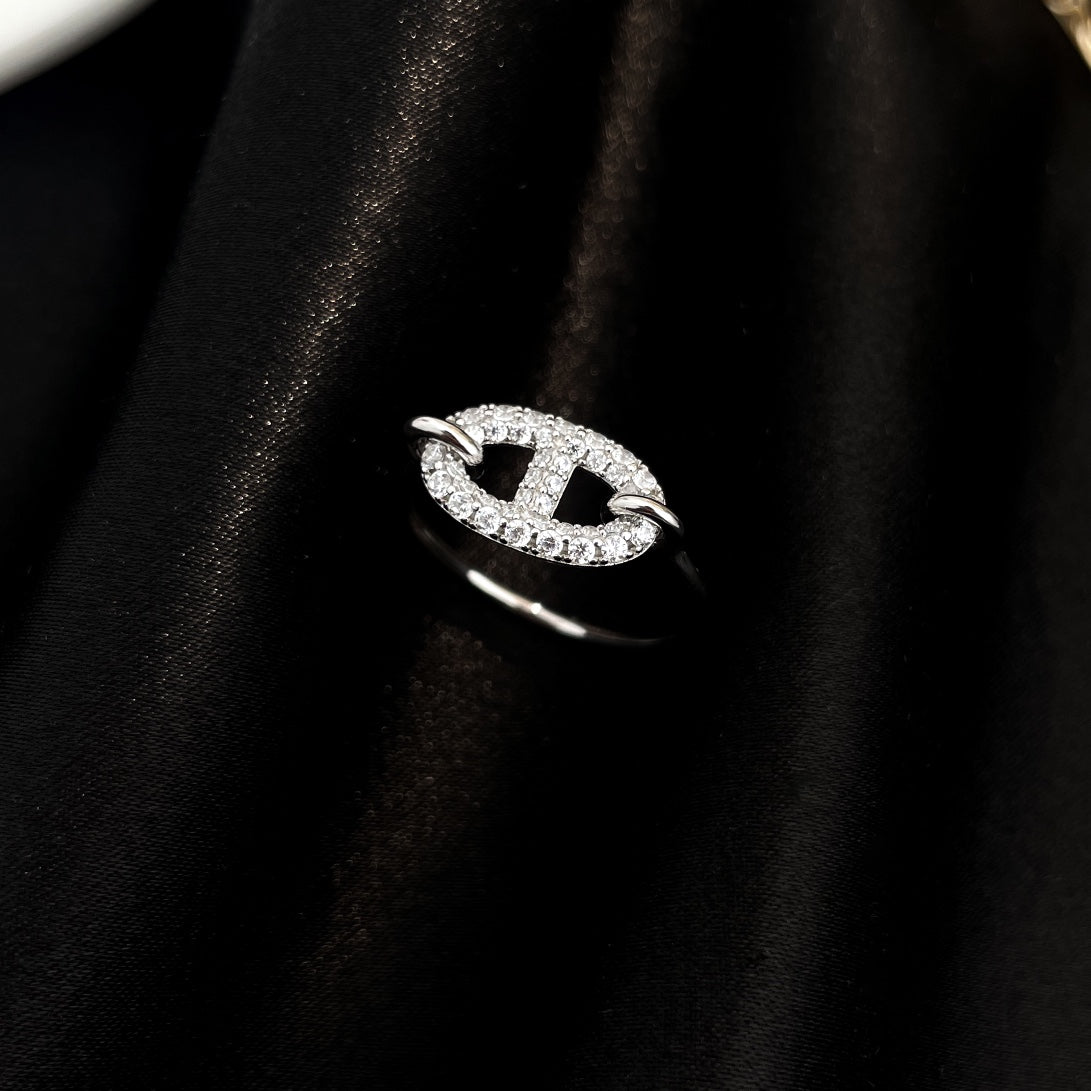 [NOBLE AURA]RONDE SMALL SILVER DIAMOND RING