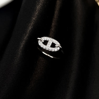 [NOBLE AURA]RONDE SMALL SILVER DIAMOND RING