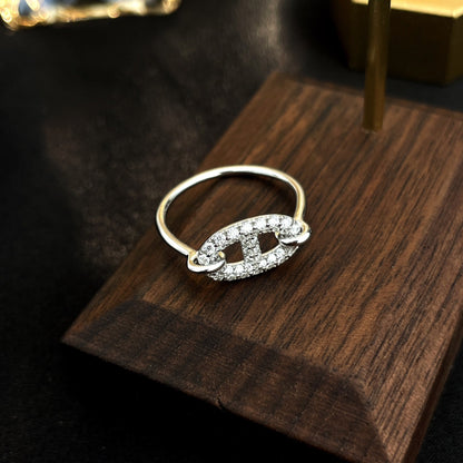 [NOBLE AURA]RONDE SMALL SILVER DIAMOND RING
