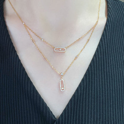 [NOBLE AURA]MOVE 2 ROW DIAMOND NECKLACE