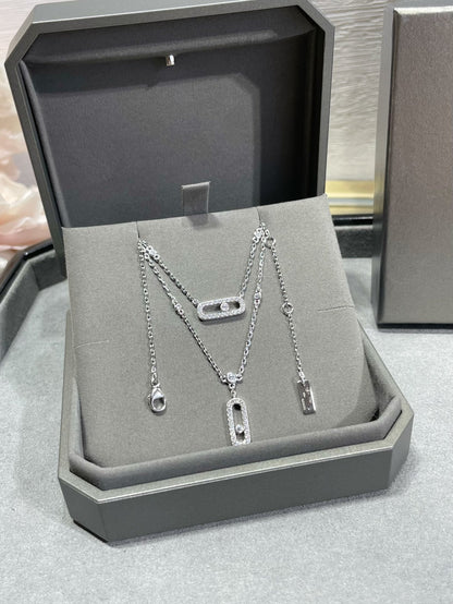 [NOBLE AURA]MOVE 2 ROW DIAMOND NECKLACE
