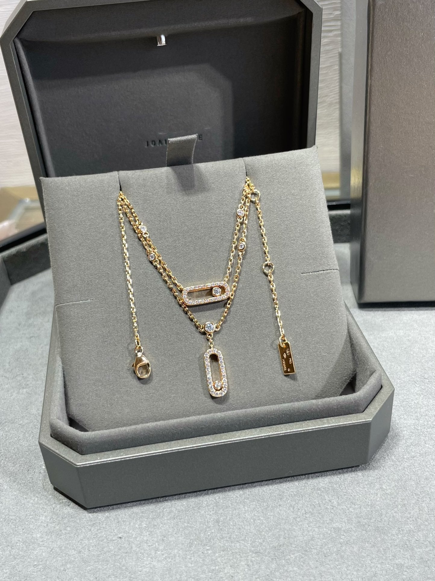 [NOBLE AURA]MOVE 2 ROW DIAMOND NECKLACE
