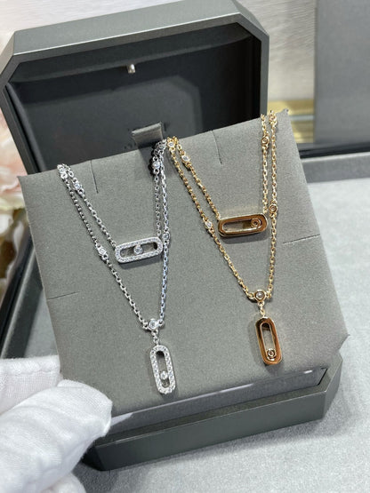 [NOBLE AURA]MOVE 2 ROW DIAMOND NECKLACE