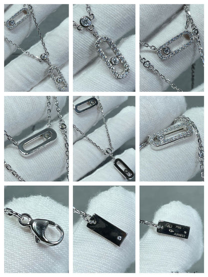 [NOBLE AURA]MOVE 2 ROW DIAMOND NECKLACE