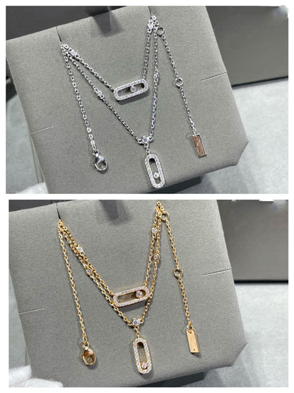 [NOBLE AURA]MOVE 2 ROW DIAMOND NECKLACE
