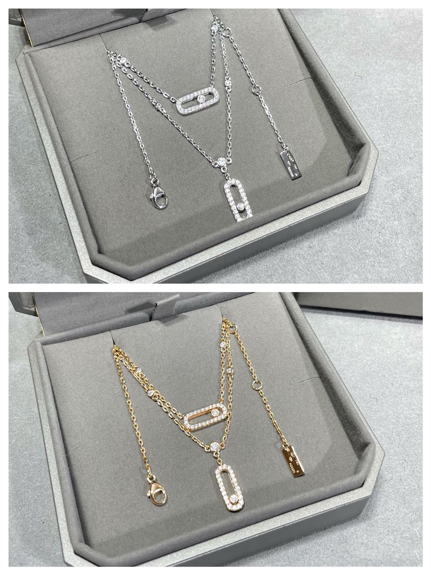 [NOBLE AURA]MOVE 2 ROW DIAMOND NECKLACE