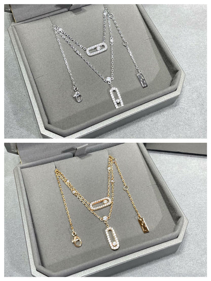[NOBLE AURA]MOVE 2 ROW DIAMOND NECKLACE
