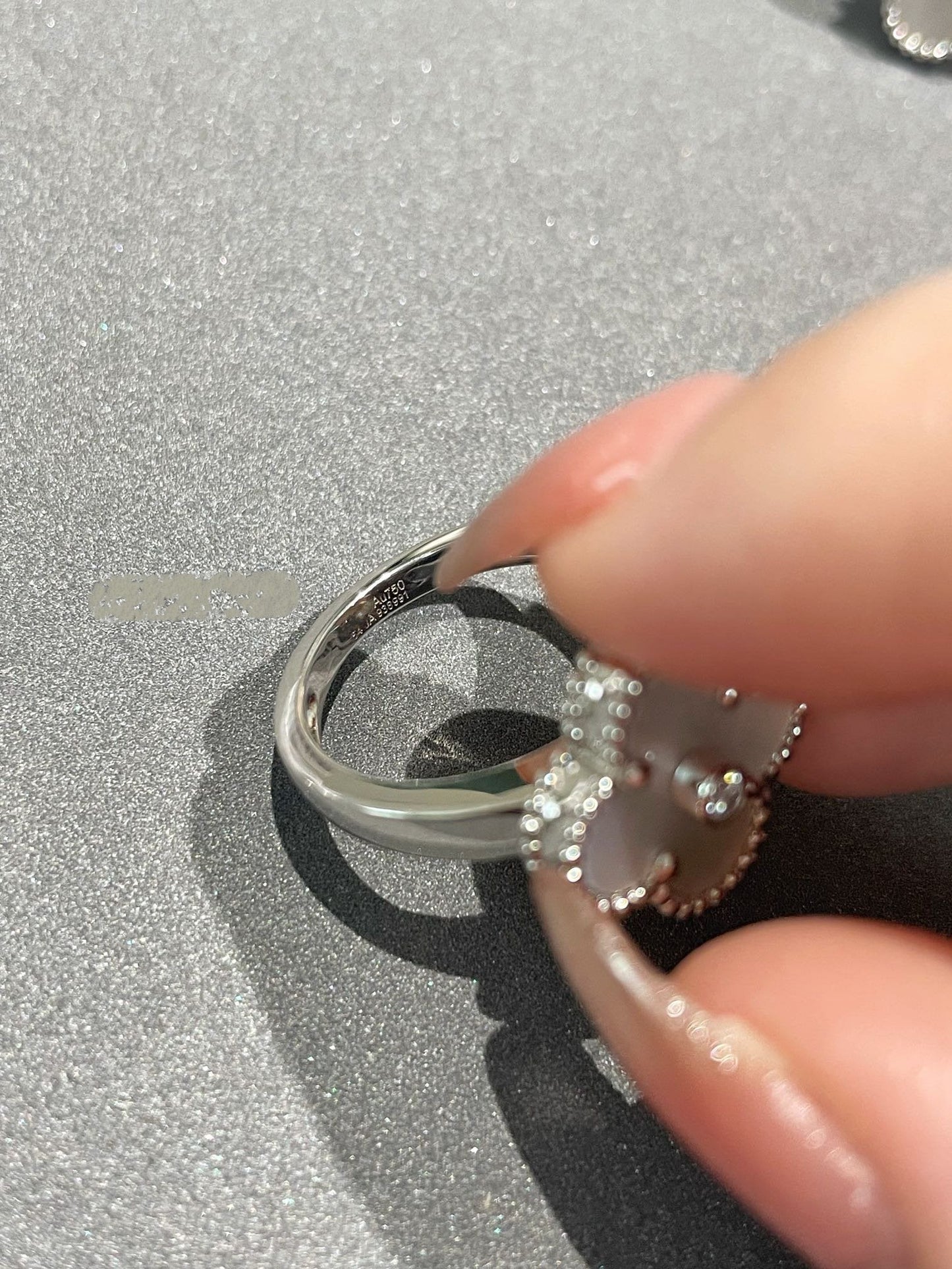 [NOBLE AURA]CLOVER SILVER MOP DIAMOND RING