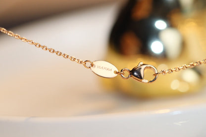 [NOBLE AURA]JEUX MALACHITE 1 DIAMOND PINK GOLD NECKLACE