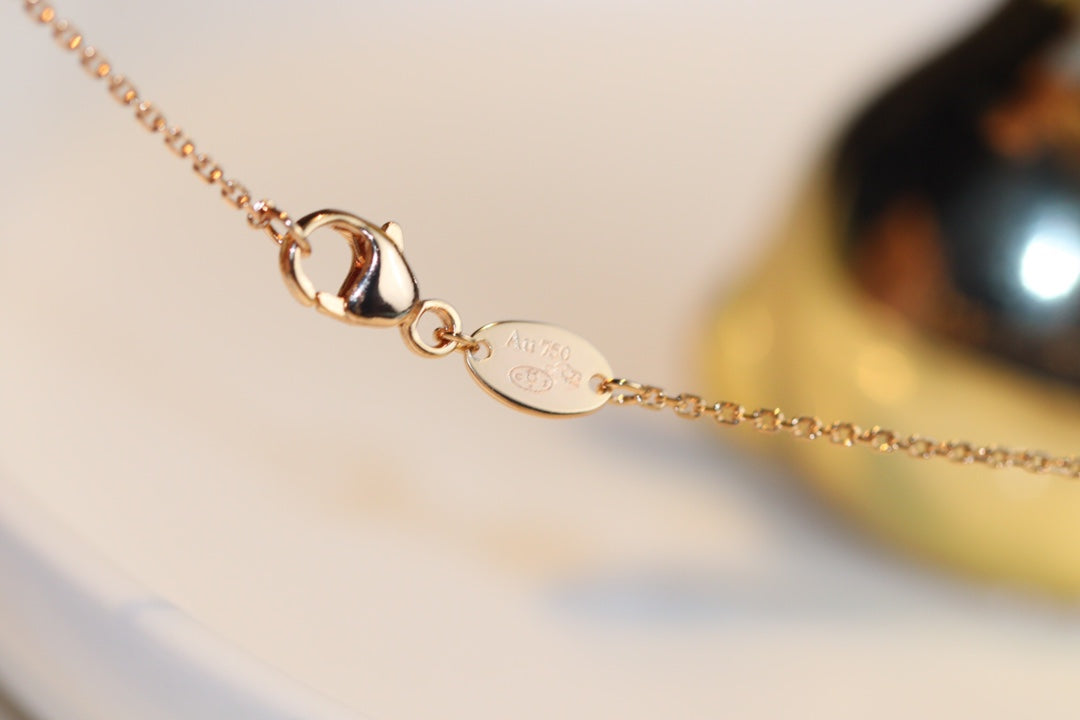 [NOBLE AURA]JEUX MALACHITE 1 DIAMOND PINK GOLD NECKLACE