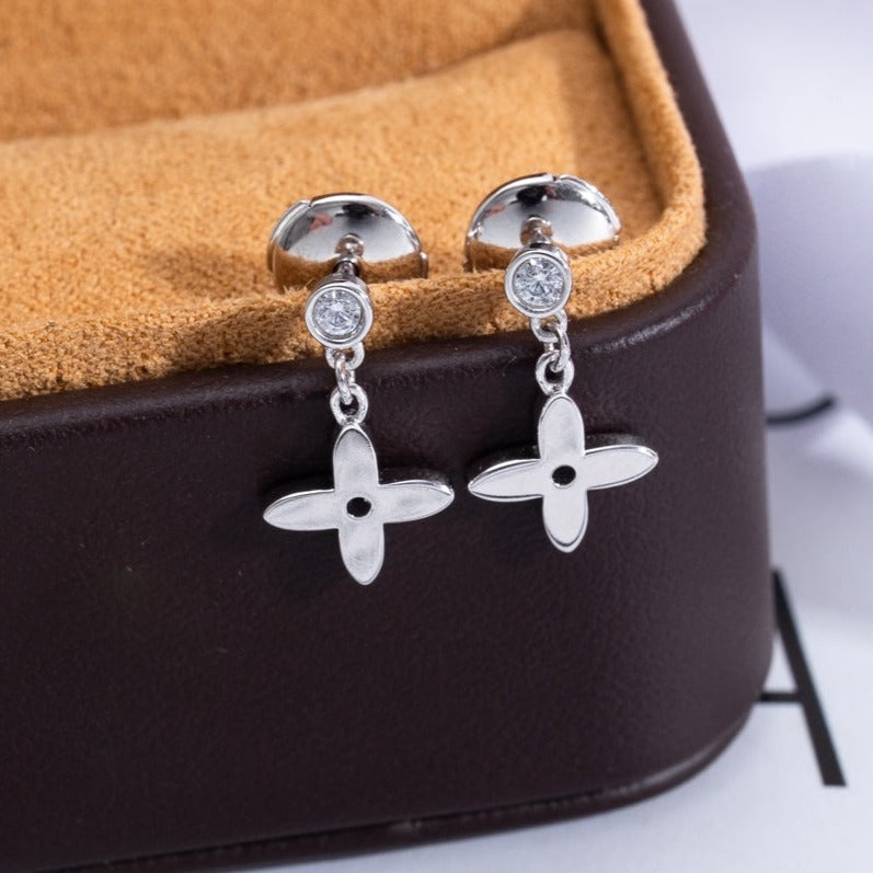 [NOBLE AURA]VIDYLLE SILVER DIAMOND MINI DROP EARRINGS