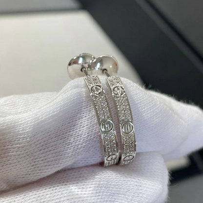 [NOBLE AURA] LOVE EARRINGS 3.6MM DIAMOND PAVED