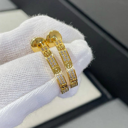 [NOBLE AURA] LOVE EARRINGS 3.6MM DIAMOND PAVED