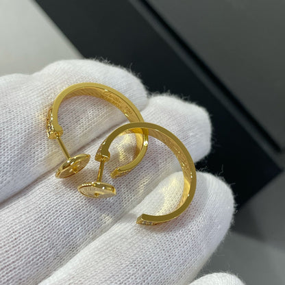 [NOBLE AURA]LOVE DIAMOND GOLD HOOP EARRINGS