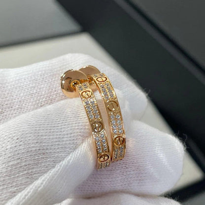 [NOBLE AURA] LOVE EARRINGS 3.6MM DIAMOND PAVED