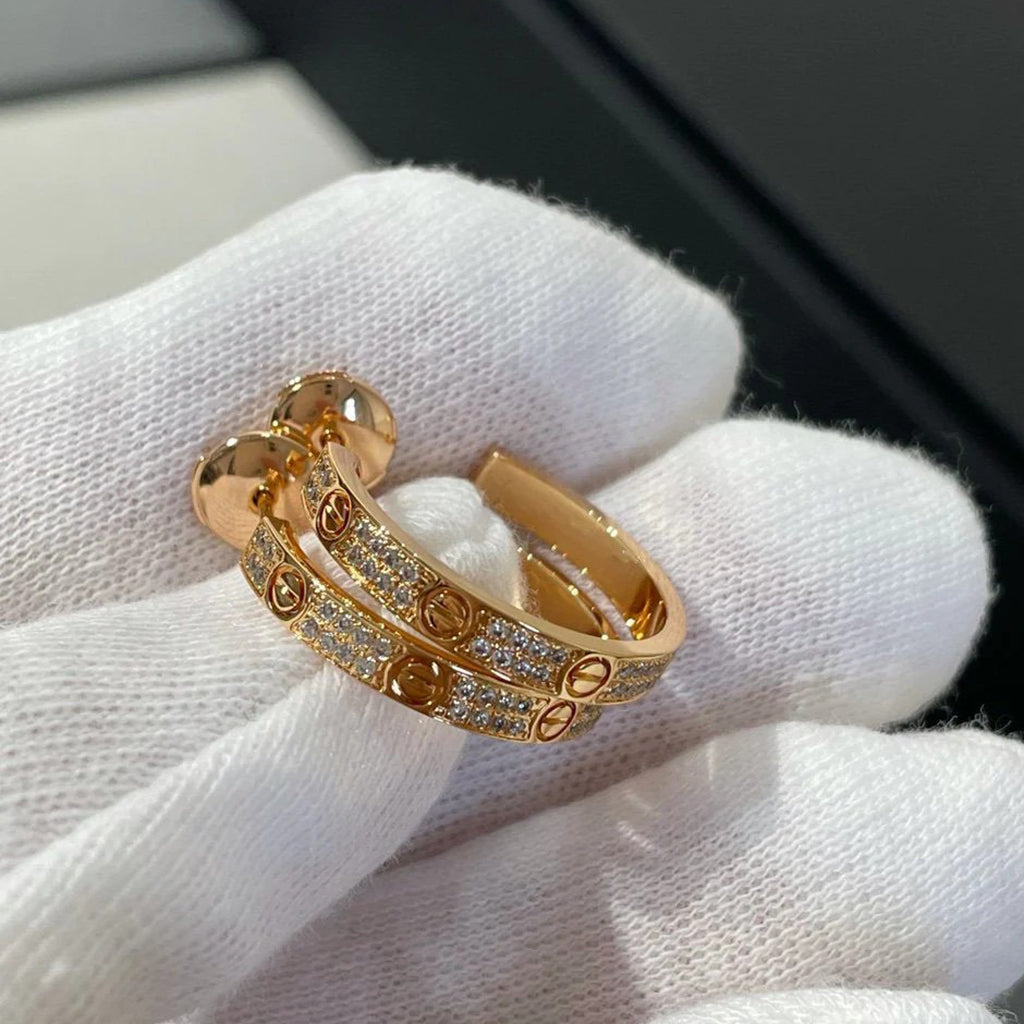 [NOBLE AURA] LOVE EARRINGS 3.6MM DIAMOND PAVED