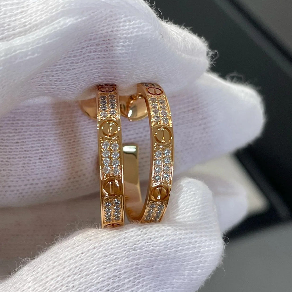[NOBLE AURA] LOVE EARRINGS 3.6MM DIAMOND PAVED