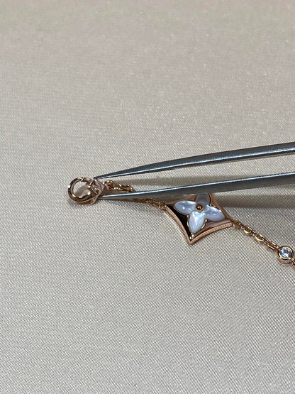 [NOBLE AURA]STAR 4 MOTIF MOP DIAMOND PINK GOLD BRACELET