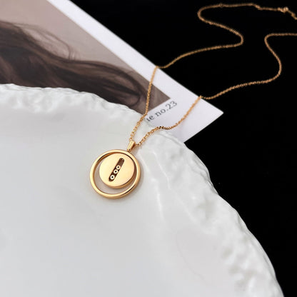 [NOBLE AURA]LUCKY MOVE MOP PINK GOLD NECKLACE