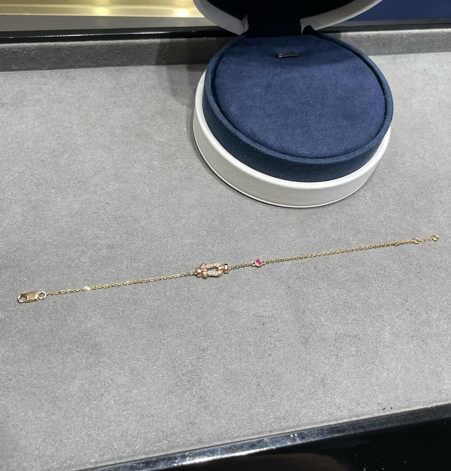 [NOBLE AURA]FORCE 10 DIAMOND CHAIN LINK PINK GOLD BRACELET