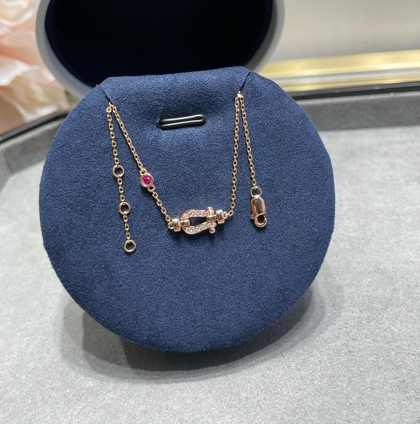 [NOBLE AURA]FORCE 10 DIAMOND CHAIN LINK PINK GOLD BRACELET