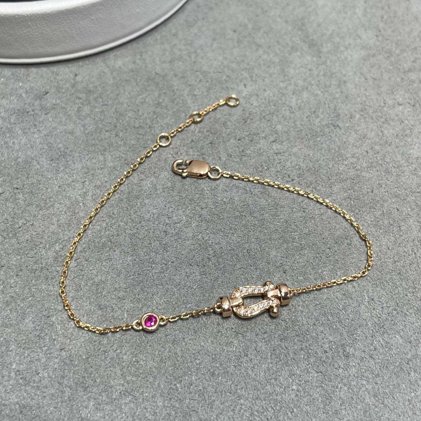 [NOBLE AURA]FORCE 10 DIAMOND CHAIN LINK PINK GOLD BRACELET
