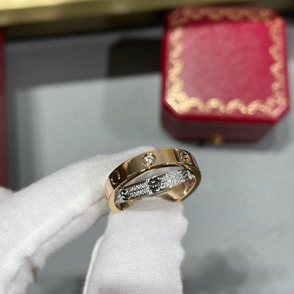 [NOBLE AURA] LOVE PINK GOLD SILVER DIAMOND DOUBLE RING