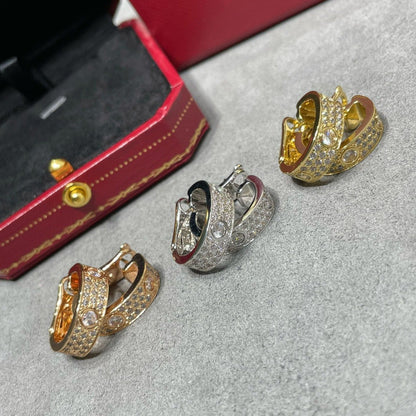 [NOBLE AURA] LOVE 5.5MM DIAMOND PAVED EARRINGS